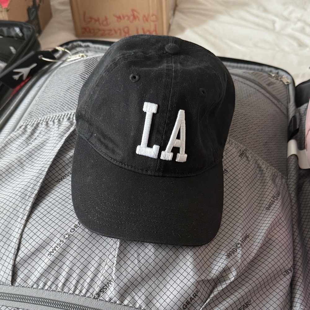 Scotch & Soda Black Cap with White 'LA' Embroidery